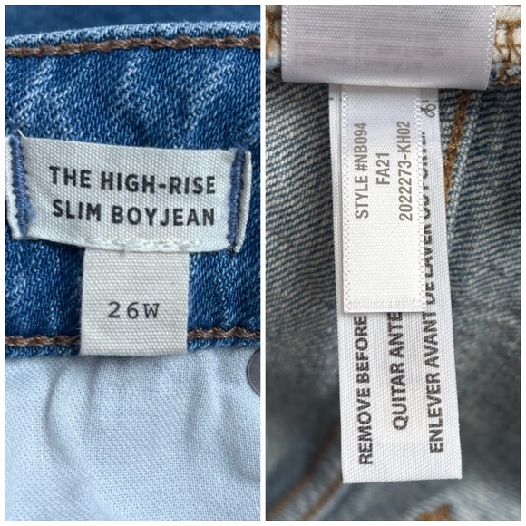 Madewell The Plus High-Rise Slim Boyjean Blue Denim Jeans in Neal Wash Size 26W - Picture 9 of 16